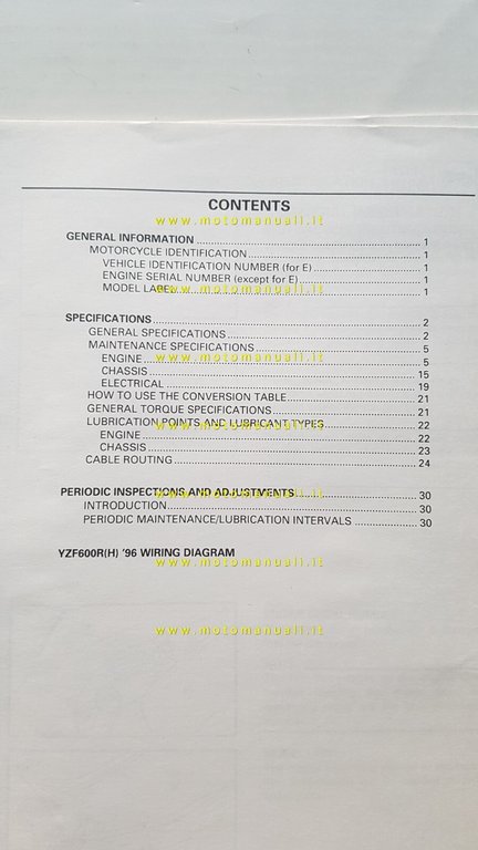 Yamaha YZF 600 R 1996-97 Service Information manuale officina INGLESE …