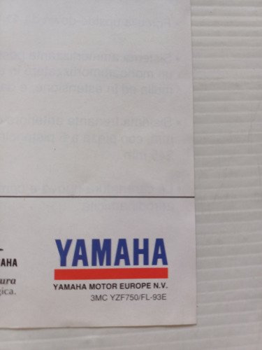Yamaha YZF 750 SP - R 1993 depliant originale ITALIANO