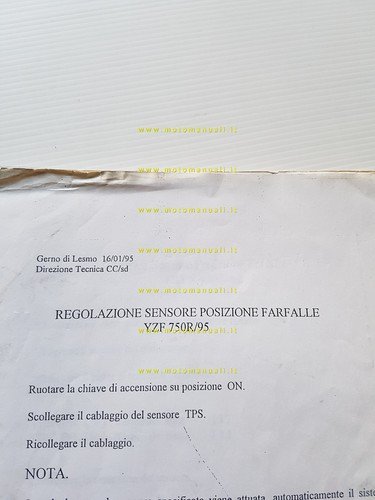 Yamaha YZF 750 SP- R SI5-4HD 1995 Service Information manuale …