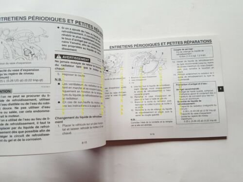 Yamaha YZF R6 2C0 2006 manuale uso manutenzione originale FRANCESE