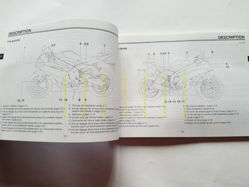 Yamaha YZF R6 2C0 2006 manuale uso manutenzione originale FRANCESE