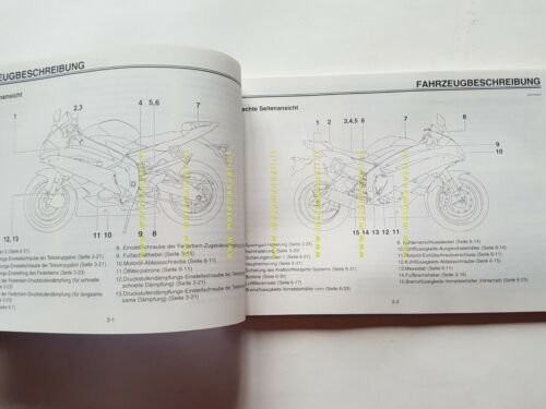 Yamaha YZF R6 2C0 2006 manuale uso manutenzione originale TEDESCO