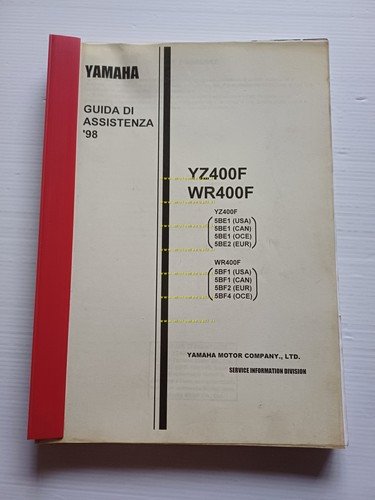 Yamaha YZF-WR 400 1998 manuale per corso assistenza officina italiano …