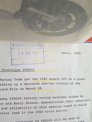 Yamaha YZR 500 GP 1982 foto e presentazione cartella stampa …