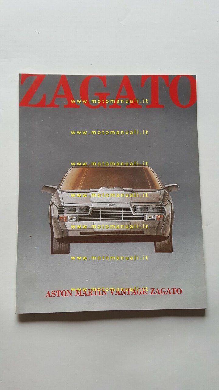 Zagato Aston Martin Vantage 1986 opuscolo cartella stampa originale ITALIANO