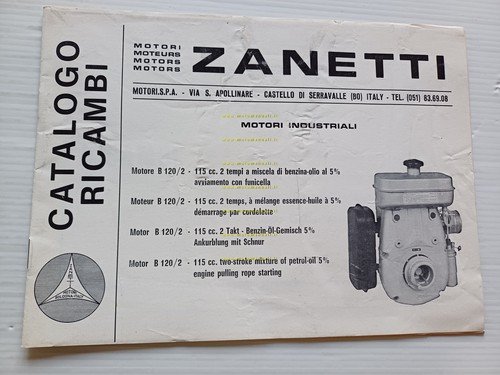 Zanetti Motore Industriale B 120.2 catalogo ricambi originale