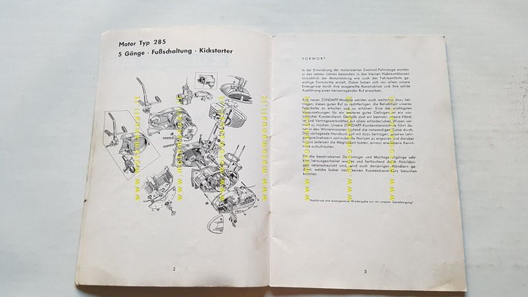 Zundapp 125 1974 manuale officina motore TEDESCO originale workshop manual