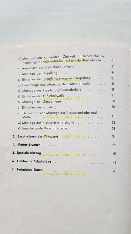 Zundapp 125 1974 manuale officina motore TEDESCO originale workshop manual