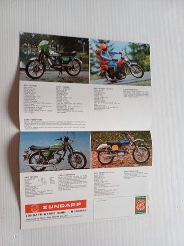 Zundapp catalogo produzione modelli 125 1977 depliant originale italiano