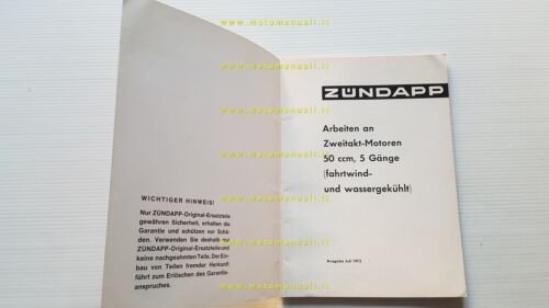 Zundapp motore 50 5V 1973 manuale officina TEDESCO originale