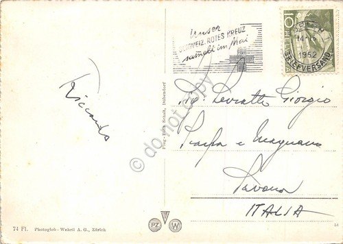 Zurich Zurigo panorama aereo 1952