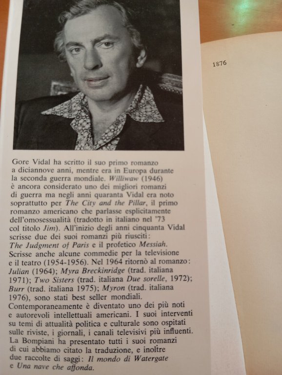 1876, Gore Vidal, Bompiani, 1977