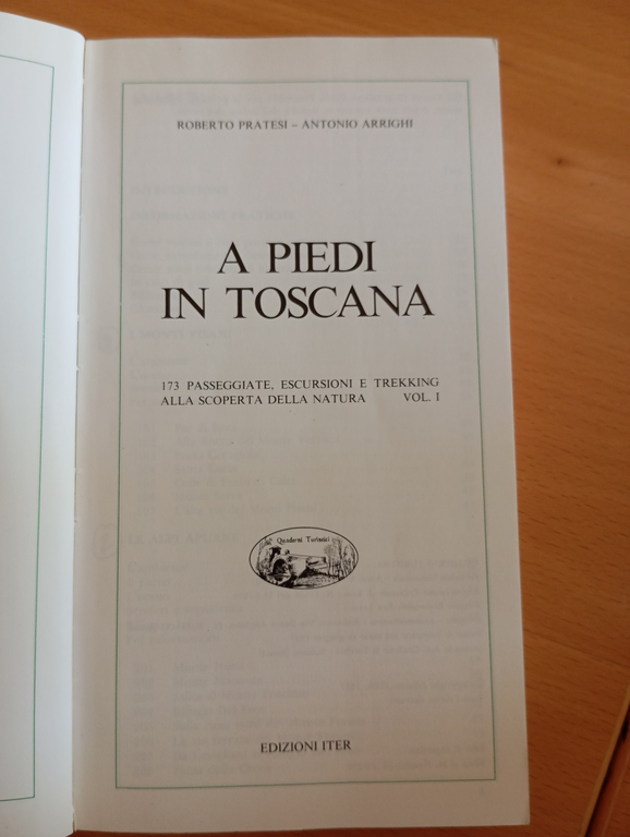 A piedi in Toscana, Pratesi - Arrighi, Edizioni Iter, 1987