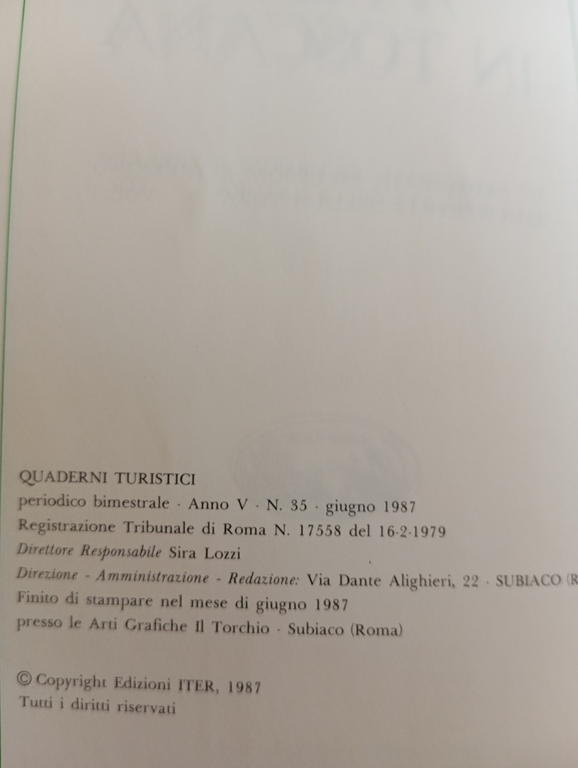 A piedi in Toscana, Pratesi - Arrighi, Edizioni Iter, 1987