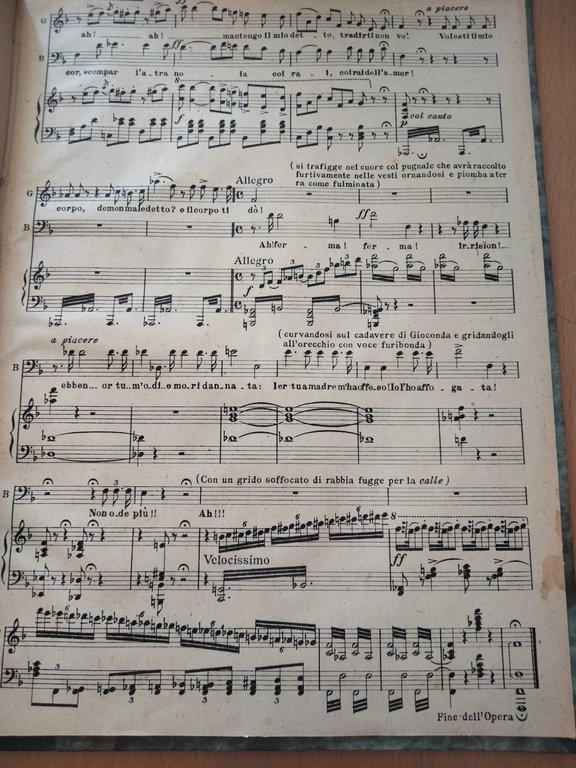 A. Ponchielli, La Gioconda, spartito canto e pianoforte, rllegato, Bairon, … | Immagine Gallery 9