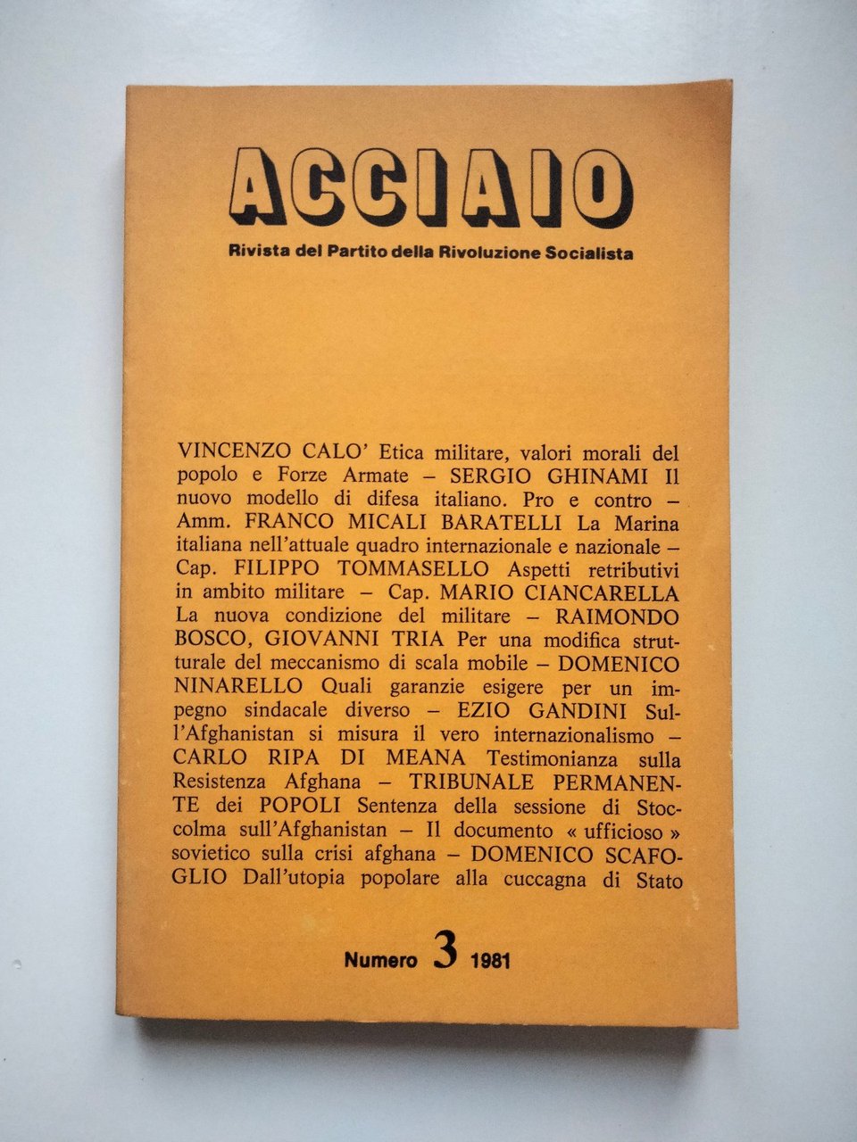 Acciaio, Rivista del partito della rivoluzione socialista, Numero 3, 1981
