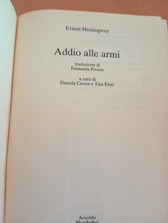 Addio alle armi, Ernest Hemingway, Mondadori scuola - La lettura, … | Immagine Gallery 6