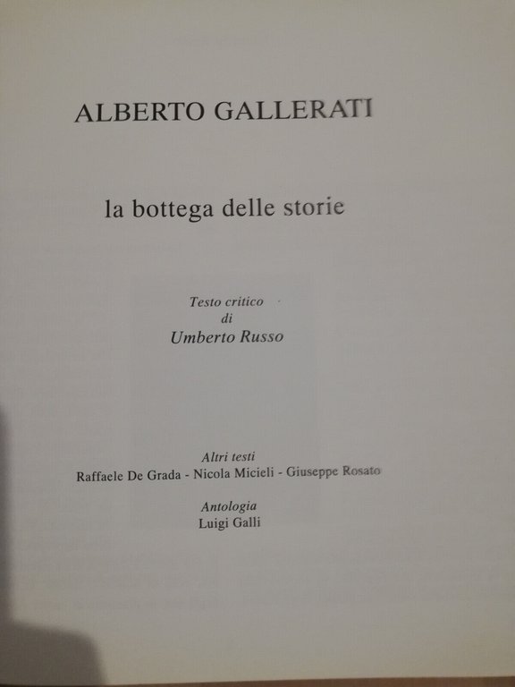 Alberto Gallerati. La bottega delle storie, SEDA