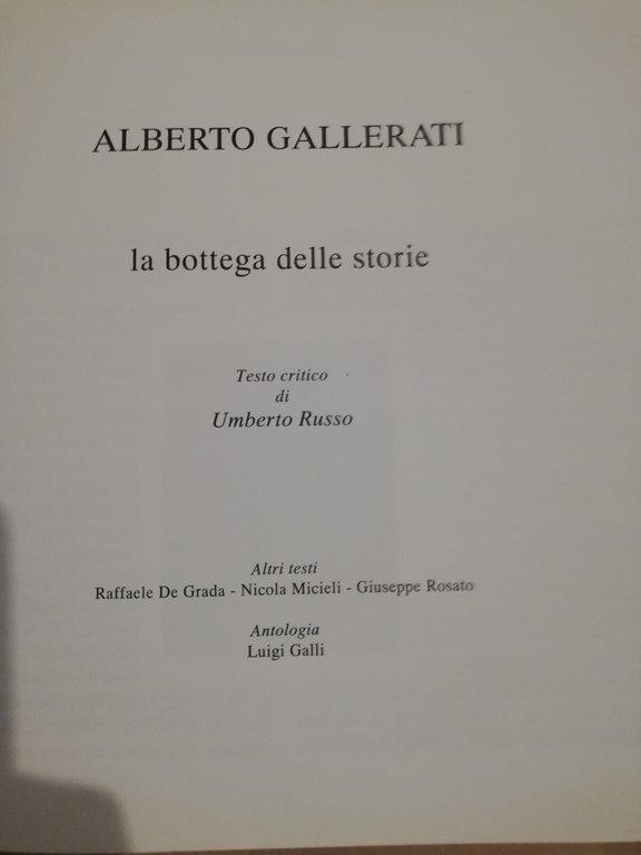 Alberto Gallerati. La bottega delle storie, SEDA