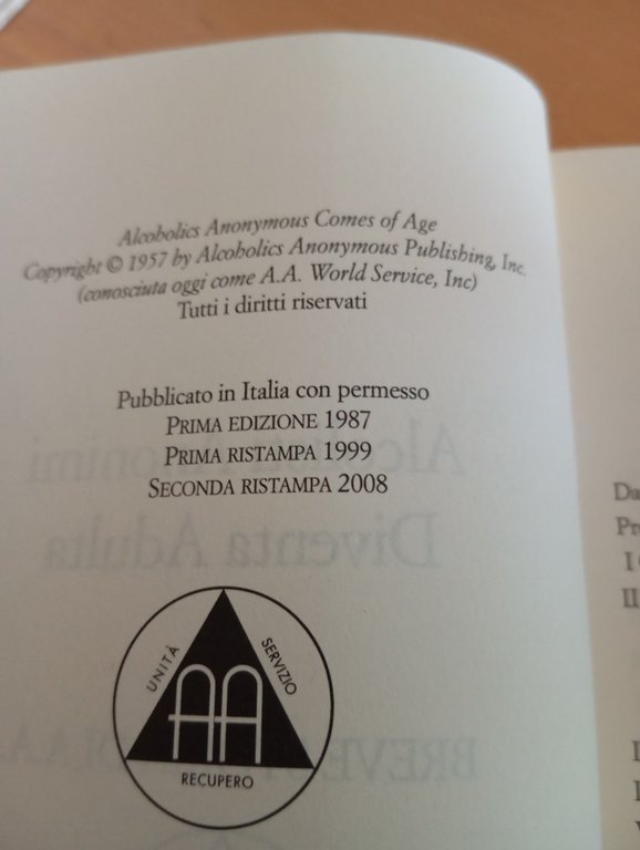 Alcolisti anonimi diventa adulta, Breve storia di A.A., 2008