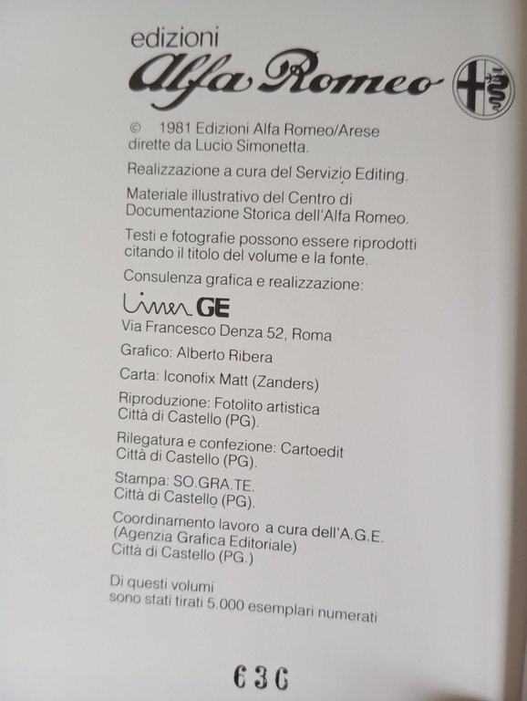 Alfa Romeo, Cento manifesti, 1981, copia numerata