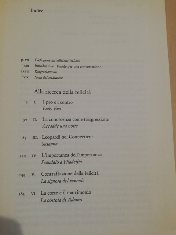 Alla ricerca della felicità, Stanley Cavell, 1999, Einaudi