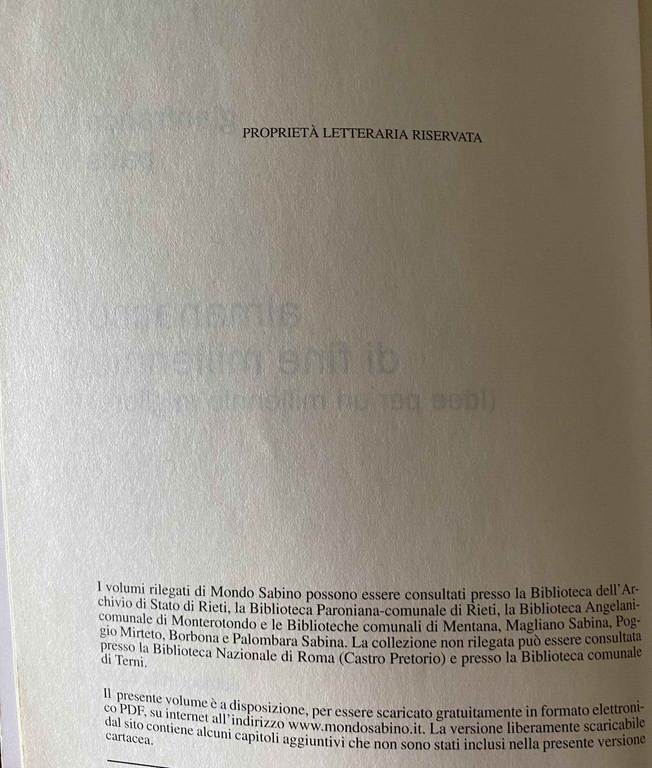 Almanacco di fine millennio, Gianfranco Paris, B.I.G., 2006