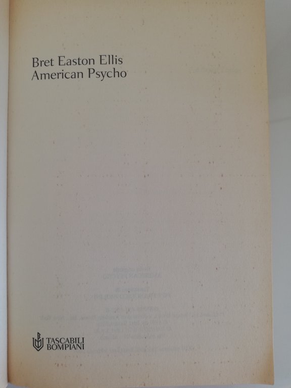 American Psycho, Bret Easton Ellis, 2001, Bompiani Edizione cult copertina …