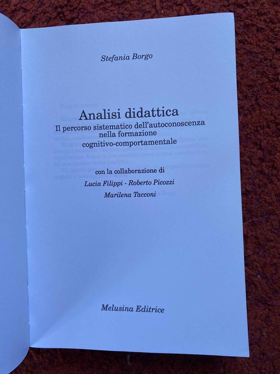 Analisi didattica, Stefania Borgo, Melusina Editore, 1994