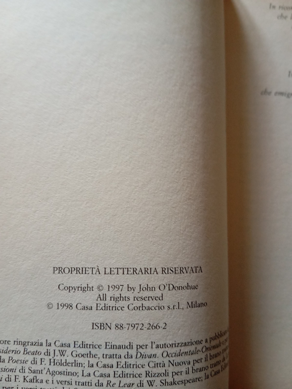 Anam Cara il libro della saggezza celtica, John O'Donohue, Corbaccio, … | Immagine Gallery 7