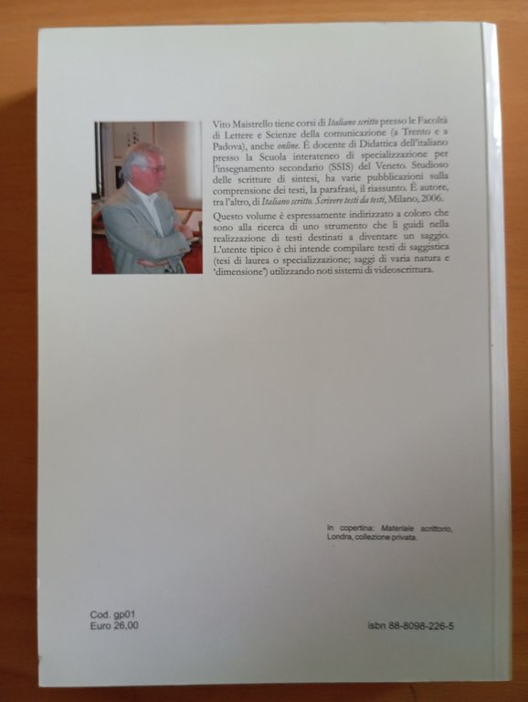 Anatomia dello scrivere, Vito Maistrello, unipress, 2006