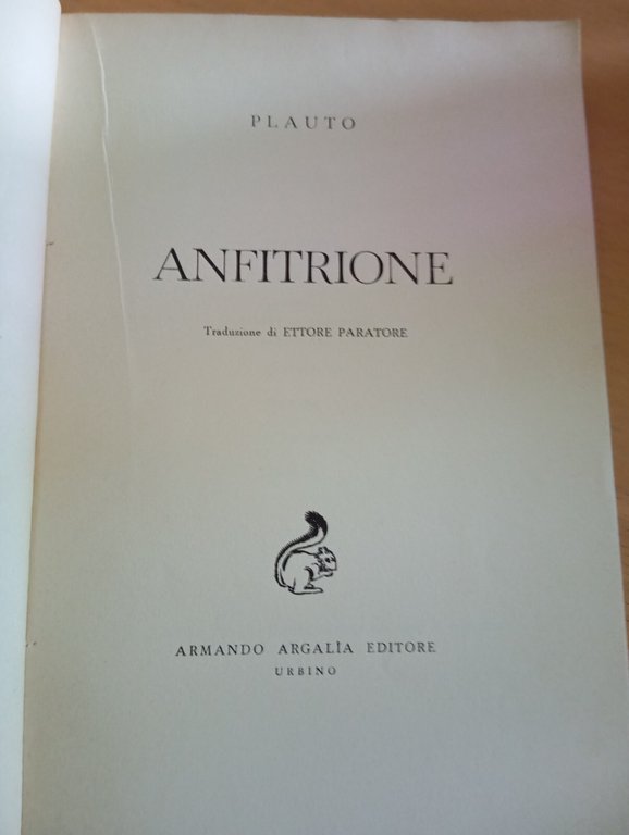 Anfitrione, Plauto, Armando Argalia