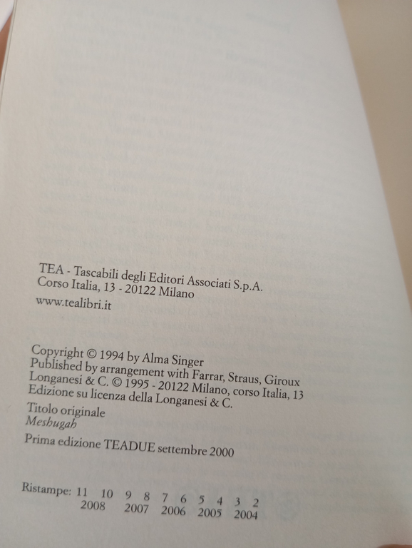 Anime perdute, Isaac B. Singer, TEA, 2000