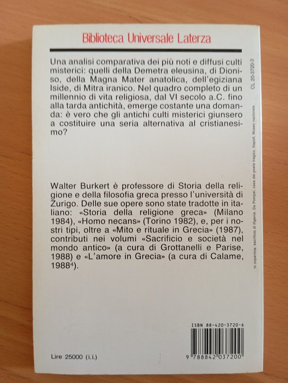 Antichi culti misterici, Walter Burkert, Laterza, 1991 | Immagine Gallery 4