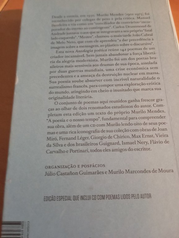Antologia poetica, Murilo Mendes, Cosac Naify 2014, in portoghese, con …