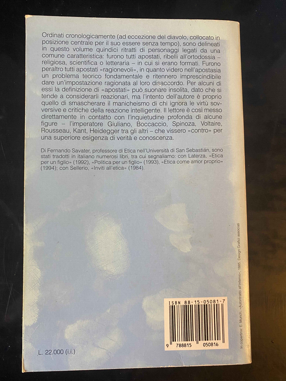 Apostati ragionevoli, Fernando Savater, il Mulino, 1995