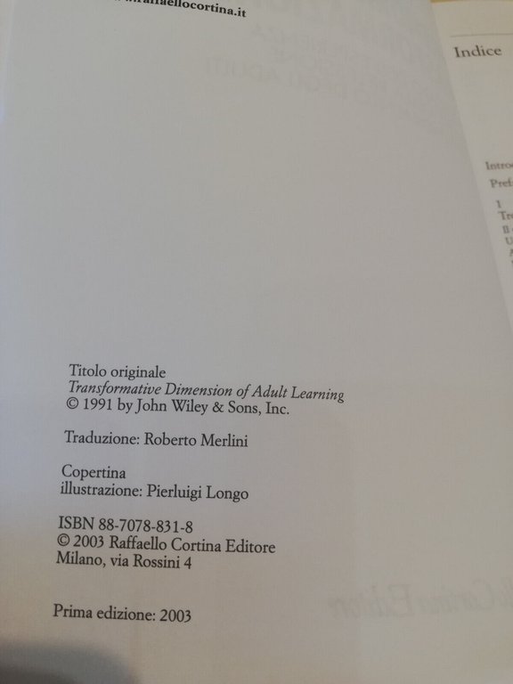 Apprendimento e trasformazione, Jack Mezirow, Raffaello Cortina Editore, 2003