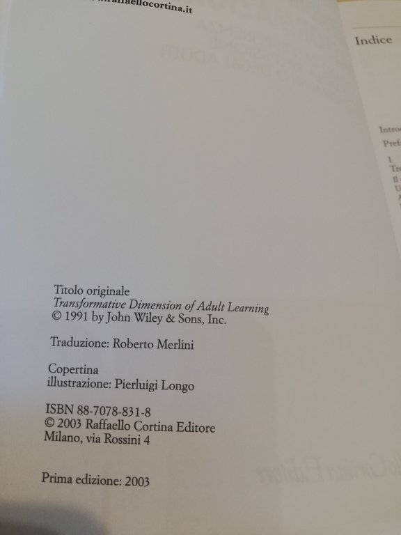 Apprendimento e trasformazione, Jack Mezirow, Raffaello Cortina Editore, 2003