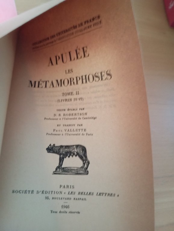 Apulée, Les Mètamorphoses II Livres iv-vi, D. S. Robertson, Belles … | Immagine Gallery 7