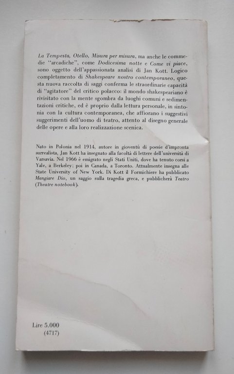 Arcadia Amara. La tempesta e altri saggi shakespeariani Jan Kott, …