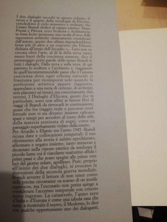 Arcadio o della scultura. Eliante o dell'architettura, Cesare Brandi, 1992