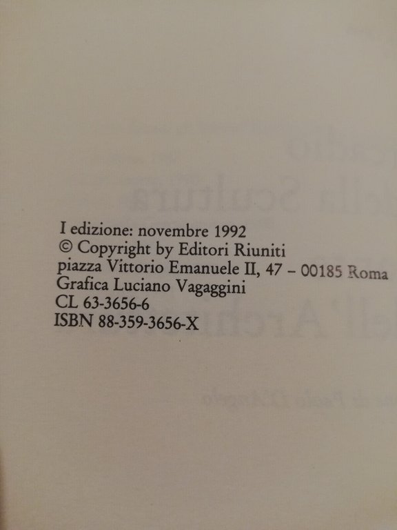 Arcadio o della scultura. Eliante o dell'architettura, Cesare Brandi, 1992