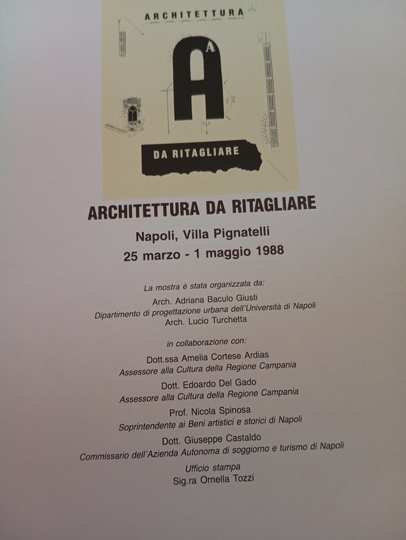 Architettura da ritagliare Napoli, Villa pignatelli, 1988