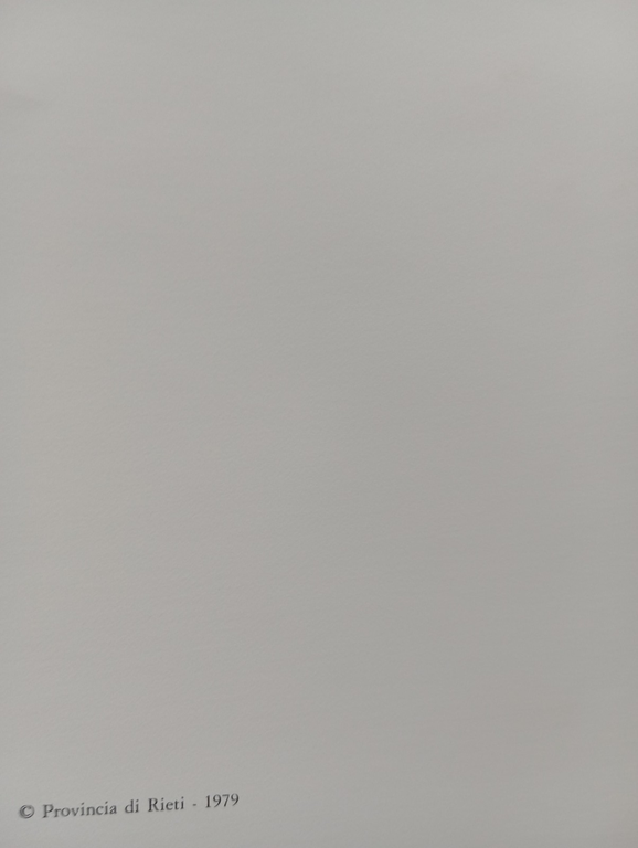Arduino Agelucci, Catalogo Monografico Provincia di rieti, 1979