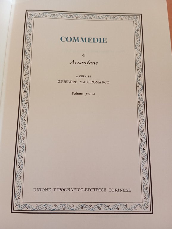 Aristofane, le commedie volume primo, UTET, 1983