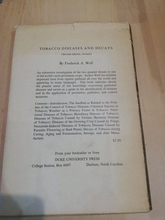 Aromatic or oriental tobaccos, Frederick A. Wolf, 1962, in inglese