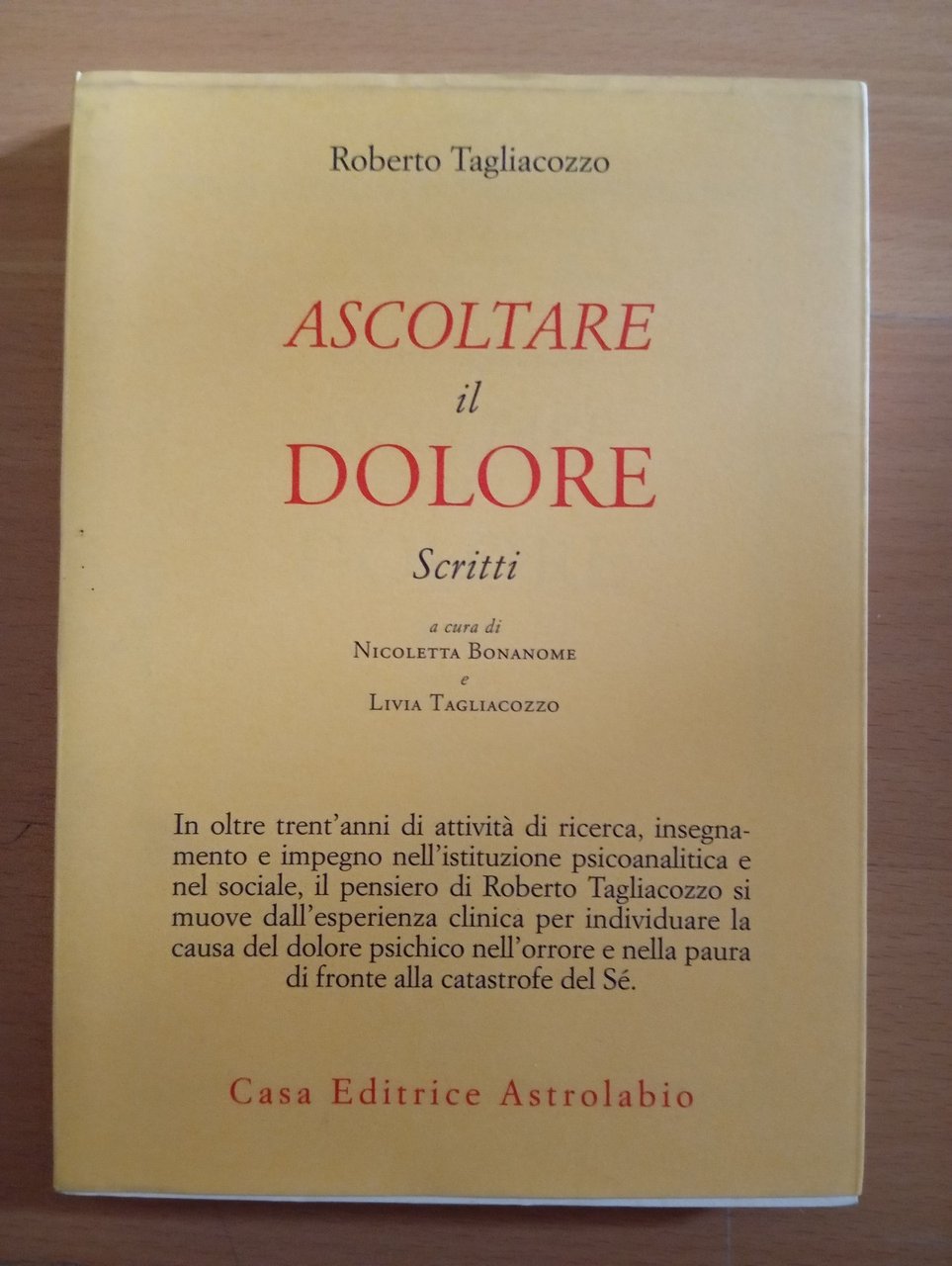Ascoltare il dolore, Roberto Tagliacozzo, Astrolabio, 2005 | Immagine principale