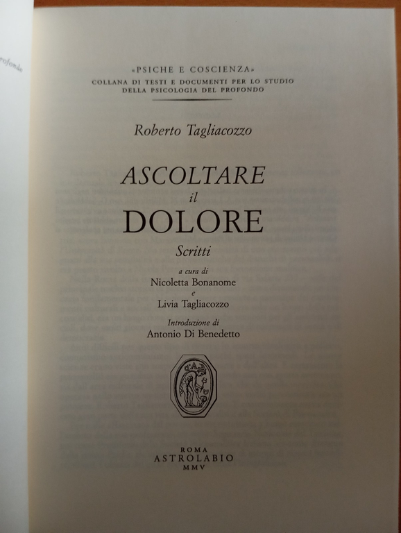 Ascoltare il dolore, Roberto Tagliacozzo, Astrolabio, 2005 | Immagine Gallery 5