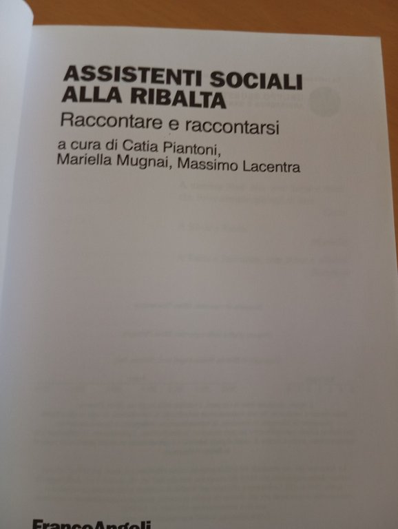 Assistenti sociali alla ribalta, Piantoni Mugliani Lacentra, Franco Angeli, 2010