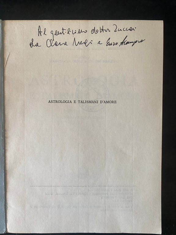 Astrologia e talismani d'amore, Enzo Acampora, 1982